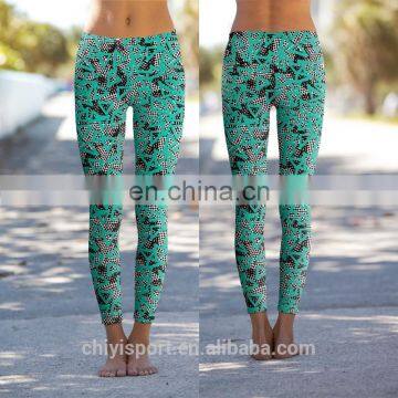 Custom Sublimated Print Recycled Polyester Fabric Women Yoga Wear Fitness Yoga Pants