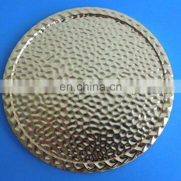 gold plated metal cup coaster with antislip velvet