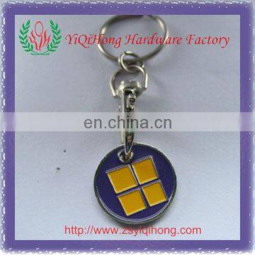 metal trolley coin keyrings/token holder keychain