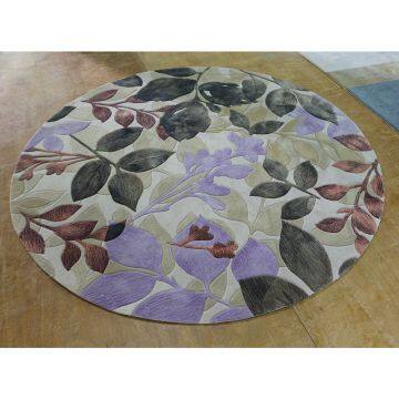 Magenta Color Round Rug for Cigar Room photo-3
