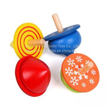 New hottest educational toy wooden spinning top for kids W01B077