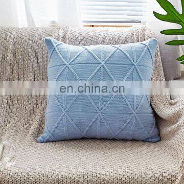 I@home Solid Color Nordic Geometric Knitted Sofa Pillow Cushion Cover