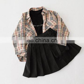 6429 Kids Clothes Children Spring Plaid Shirt Baby Girl Soft Cotton Blouse