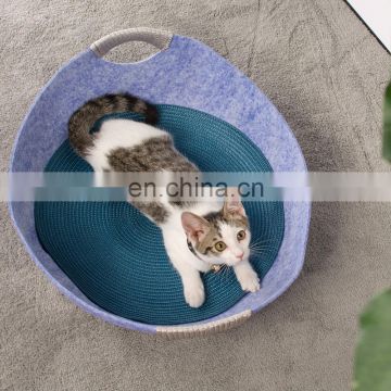 Funny Heated Indoor Round Dog Cat Scratcher Bed