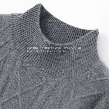 Custom Fashion Black O-Neck Plain Knited Sweater for Men with Long Sleeve