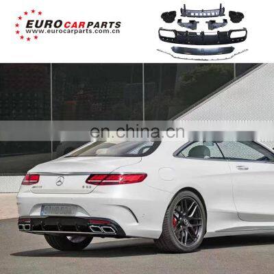 2019 S class w217 S63 coupe rear diffuser and muffler tips for w217 S63 coupe diffuser with exhaust pipes