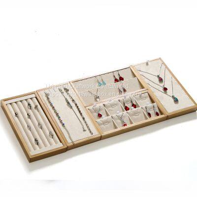 Bamboo and Wood Jewelry Viewing Pallet Ring Necklace Pendant Bracelet Earring Jewelry Display Storage Box Jewelry Display Props photo-4
