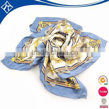 Custom digital print soft silk scarf 90x90 size as customer request
