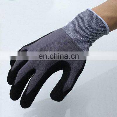 Firm Grip Wear-resistant Crinkle Latex Coated Safety Work Gloves photo-4