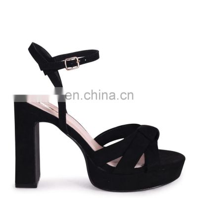 Women fancy and latest design high stiletto heels multiple front strap ankle platform sandals shoes made in china