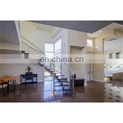 High quality modern staircase design indoor metal stringer curved staircase