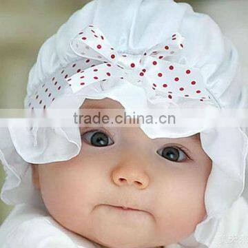 Super cute hat &Elegant white hat with ribbon for reborn doll