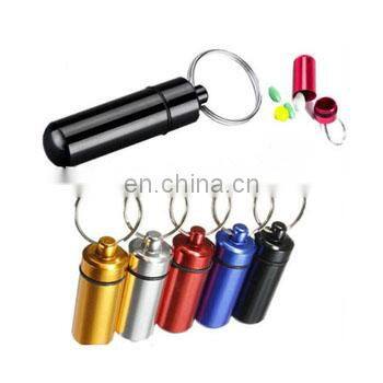 Waterproof Aluminum Pill Box Keychain with Custom Logo