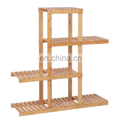 Indoor Potted 4 tier Bamboo Plant Stand