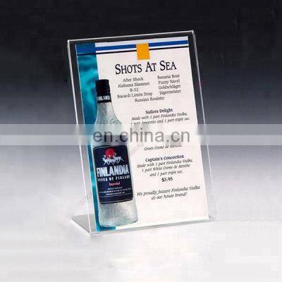 Table Stand Slanted Custom Clear A4 Acrylic Menu Holder photo-2