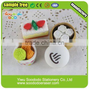 3D shaped cute food shaped eraser