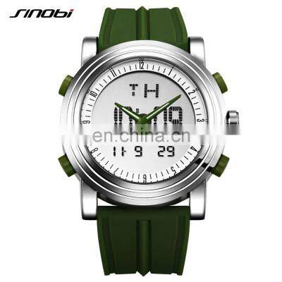 SINOBI 9368 Men's Fashion&Casual Watch Quartz+Digital Movement Multi Function Sport Watches