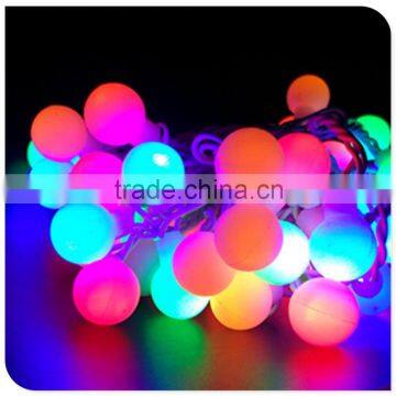 50 led multicolor christmas light with frosted ball decaration white wire tree light factory wholesale