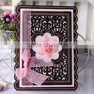 Wholesale 2016 Flower Wooden Laser Cut Graduation Invitation Card