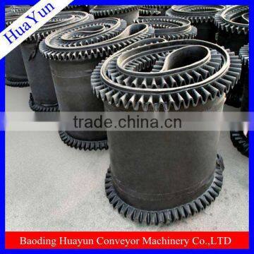 Corrugated wall endless conveyor belt