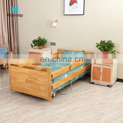 3 Function Electric Motor Wooden Head Board Hospital Profiling Beds for Elderly Patient Home Care