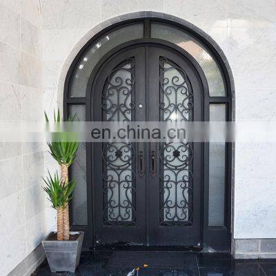 Custom Outdoor Main Entrance Metal Security Doors Modern Exterior Safety Double Wrought Iron Front Door Designs