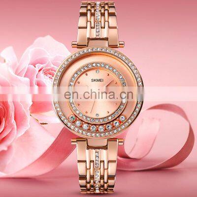 New Arrival Skmei 1740 Factory Wholesale Fashion Gold Lady Women Watch Wrist Waterproof