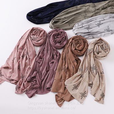 Fashionable Muslim shawl fancy Hijab islamic scarf for ladies cotton Hijab dubai hijab wholesale