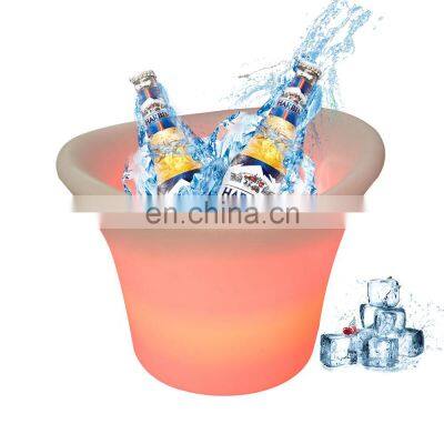 Mini Ice Bucket Factory Direct Custom Wine cooler 16 Color Changes 5L Round Beer Plastic Ice Bucket