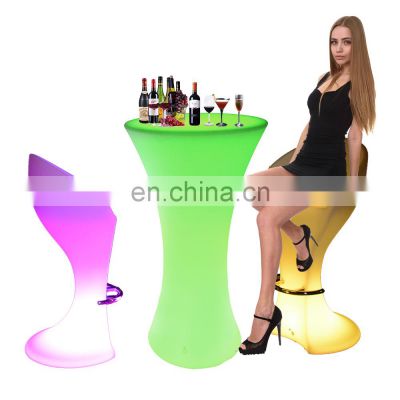 plastic bar stool /modern led portable bar counter chair and table outdoor led bar stool for event party outdoor patio garden