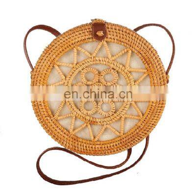 Hot woven Rattan Round Bag Summer Over-sized Crossbody Beach Bag for Women