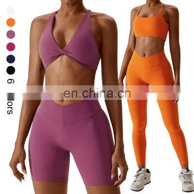 Custom Logo Quick Dry High Quality Wholesale 4 Piece Fitness & Yoga Wear Set Butt Lifting Sportswear Women Sexy Gym Fitness Sets