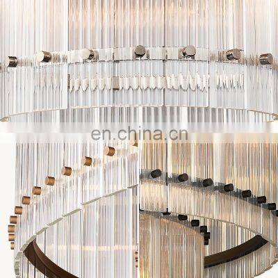 Modern Industrial Style Rivet Crystal Piece Chandelier Lighting Fixture for Living Room Kitchen Island Dining Room Foyer Lobby
