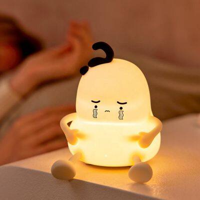 EGOGO Kawaii Little chubby Night Light Lamp nursery night light Cartoon silicone Nightlight for Kids Bedside Bedroom Decora