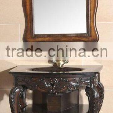 Classic oak cabinet in bathroom