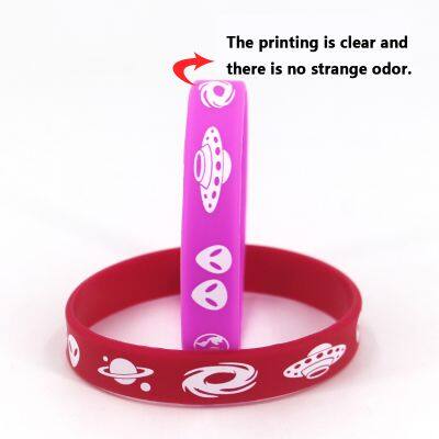Custom Logo Printing Space Silicon Wristbands Rubber Material for Event Usage photo-3