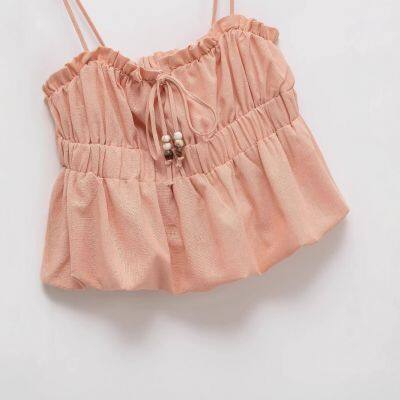 European And American Style 2025 New Linen Blended Vacation Style Camisole Vest