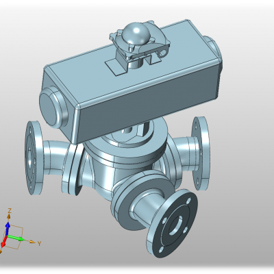 Food-Grade Pneumatic Y-Type Three-Way Ball Valve for Dairy Processing Lines