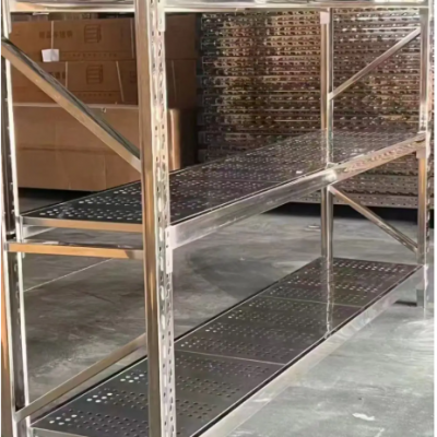 304 Stainless Steel 201 Stainless Steel Butterfly Hole Storage Warehouse Shelf Stainless Steel Shelf photo-2