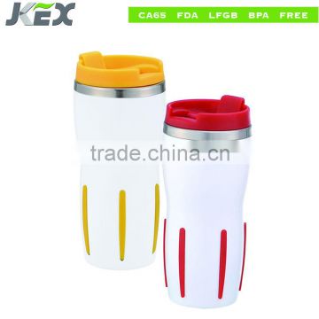 FDA approved travel mug with rubber rib