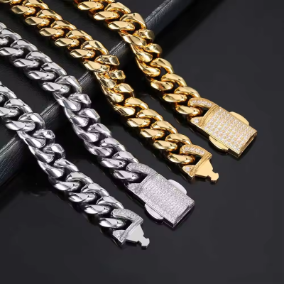 Pulsera De Acero Hombre Hip Hop Stainless Steel Luxury Cuban Jewelry CZ Diamond Bracelets photo-5