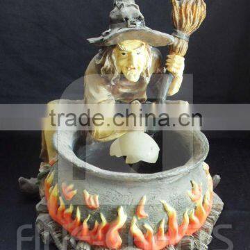 Resin sorcerer statue tabletop water fountain