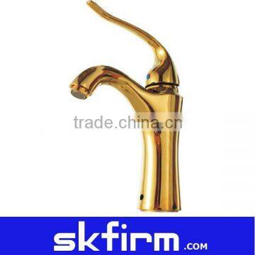 luxury golden plated faucets bathroom mixer tap