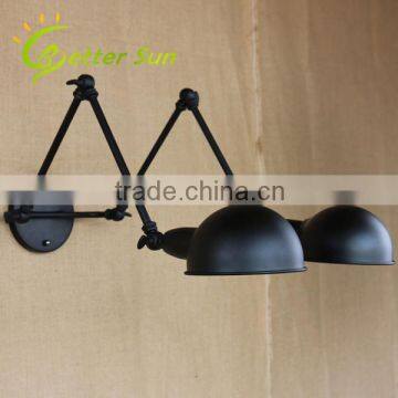 Double-headed Adjustable Swing Arm Black Iron Interior LED Wall Light photo-4