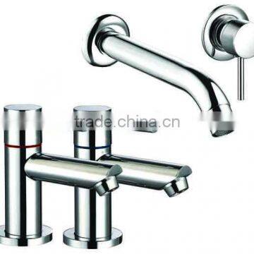 WALL MOUNTED CHROME BASIN SINK BATH FILLER TAPS