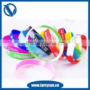 12 years manufacturer silicone rubber jingle bell bracelet/ transparent silicone bracelet