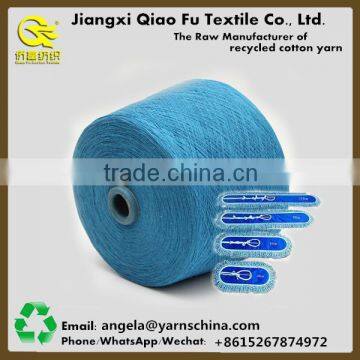 Manufacturer direct open end cotton blended mop yarn, blue color mop yarn