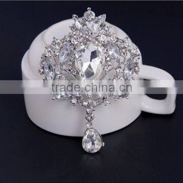 Elegant Handmade Crystal Silver Plated Artificial Brooch Flower Diy Brooch Bouquet photo-4