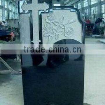 shanxi black granite cross grave monument