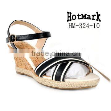 Latest summer stylish sandal dress shoes in women' shoes toe quality open toe wedge women sandal